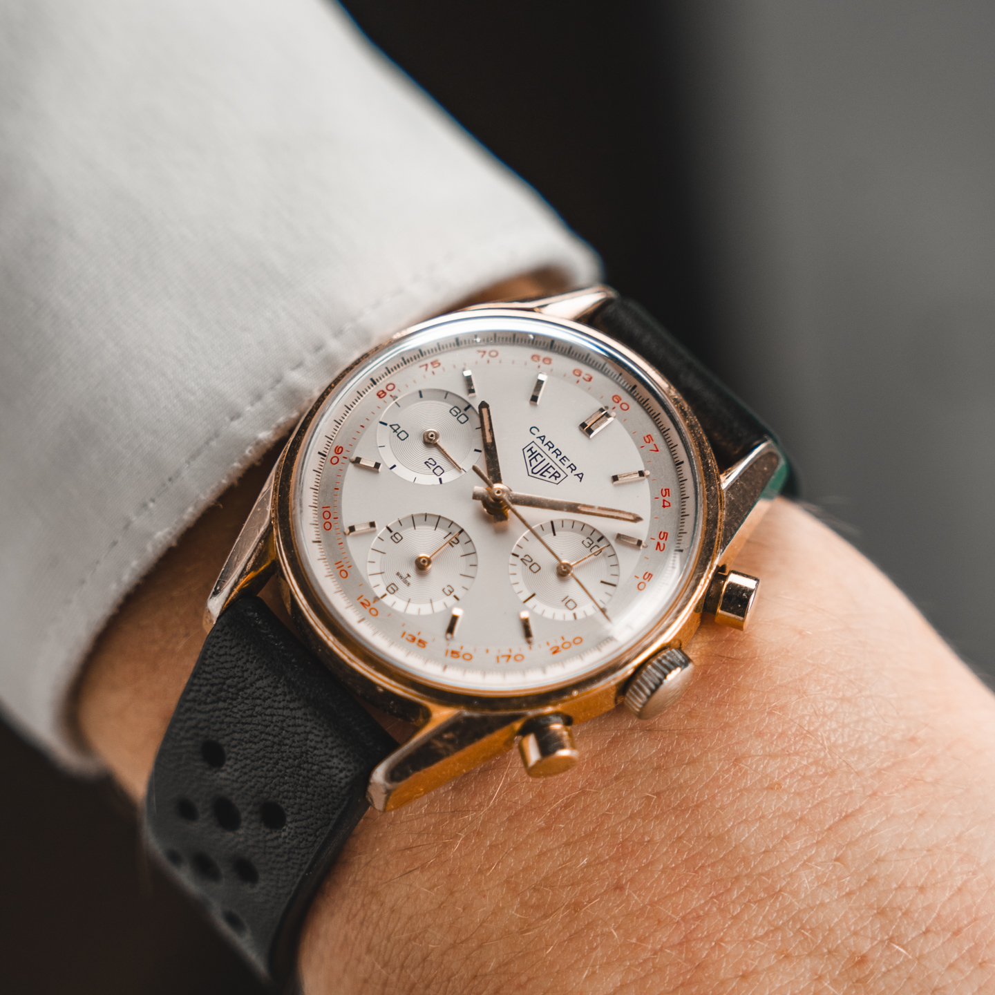 Heuer Carrera 2448T "Red Tachymeter" -1960s- - Image 9
