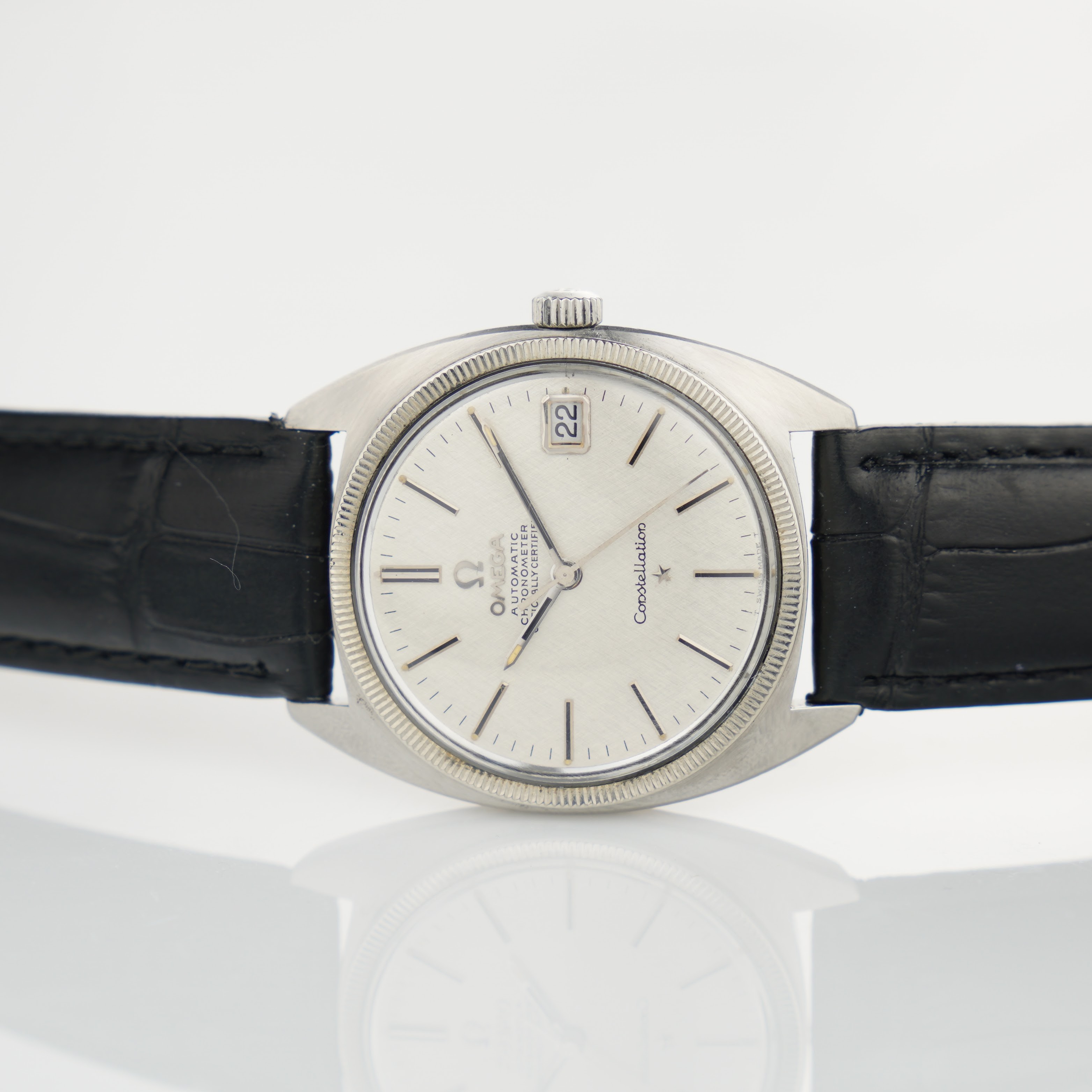 Omega Constellation ref.168.017 from 1967. Steel c-shape case, silver-white linen dial in mint condition and with the cal.564 movement. - Image 11