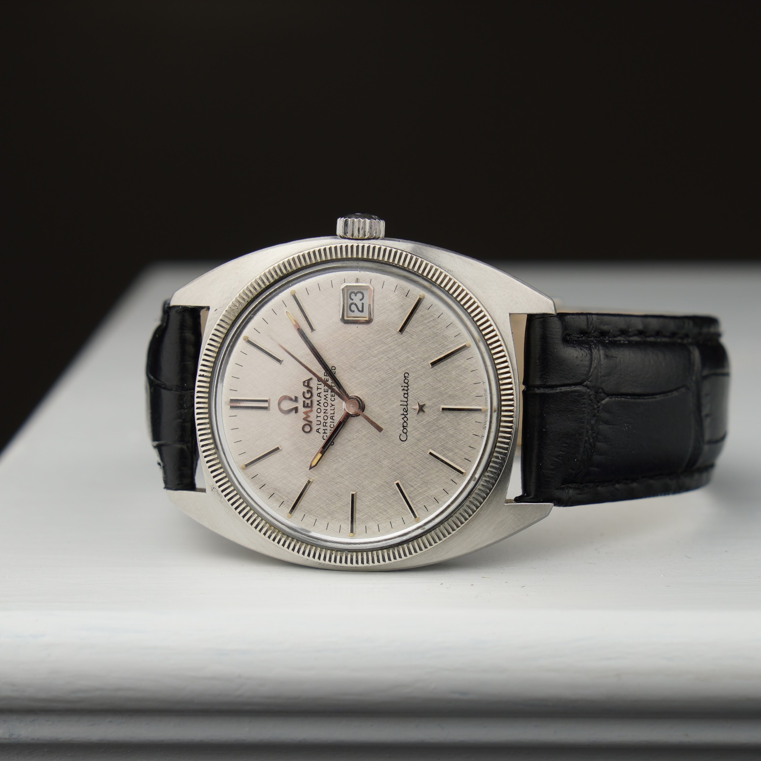 Omega Constellation ref.168.017 from 1967. Steel c-shape case, silver-white linen dial in mint condition and with the cal.564 movement. - Image 12
