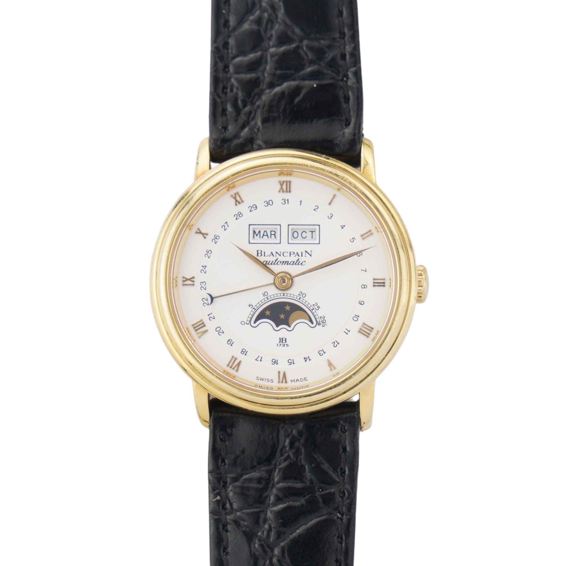 Blancpain Villeret 6553 ‘ Quantième complet’ 18k yellow gold case, triple calender and moonphase from the 1990s