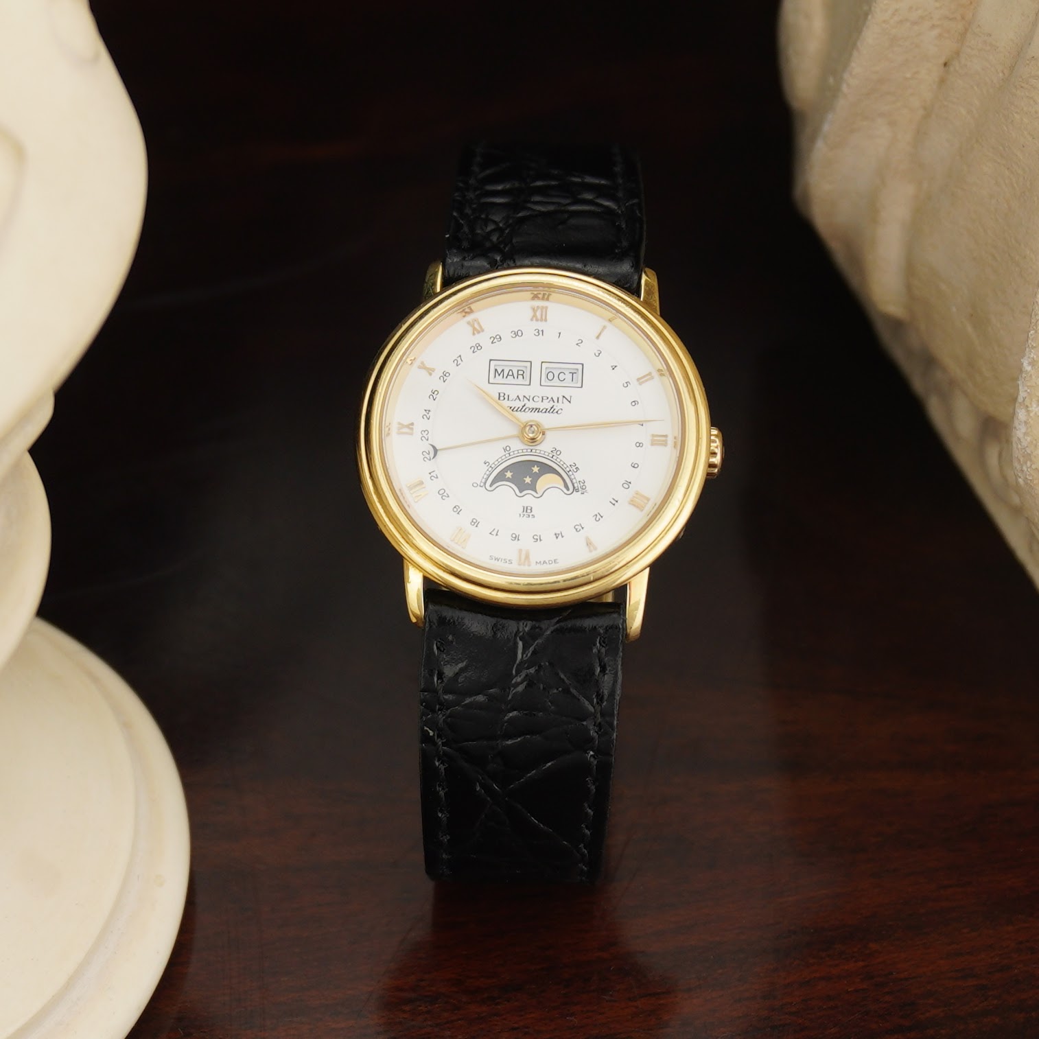 Blancpain Villeret 6553 ‘ Quantième complet’ 18k yellow gold case, triple calender and moonphase from the 1990s
