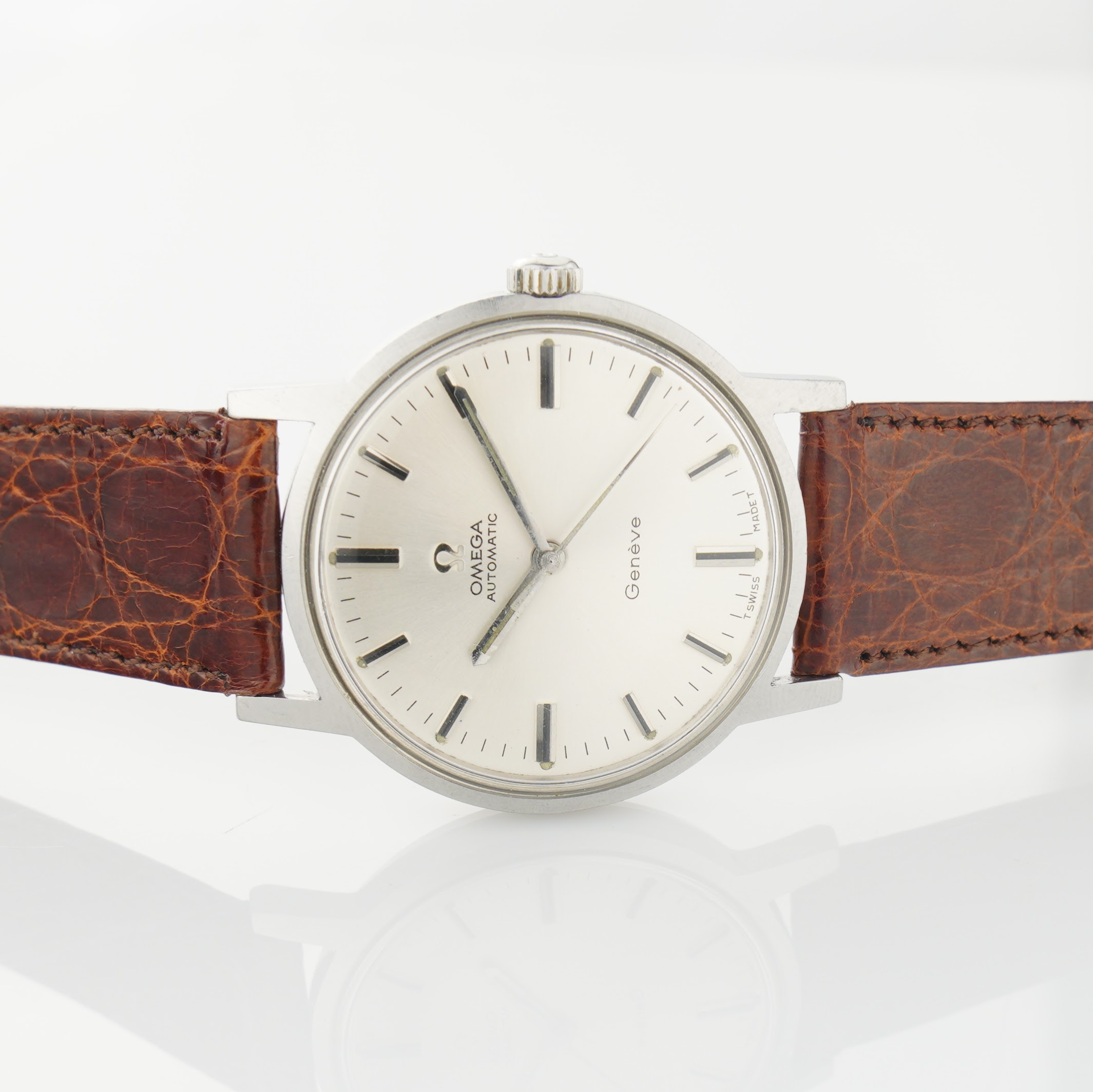 Omega Genéve ref. 165.070 from 1969. Steel case, silver sunburst dial and cal. 552 movement. - Image 12