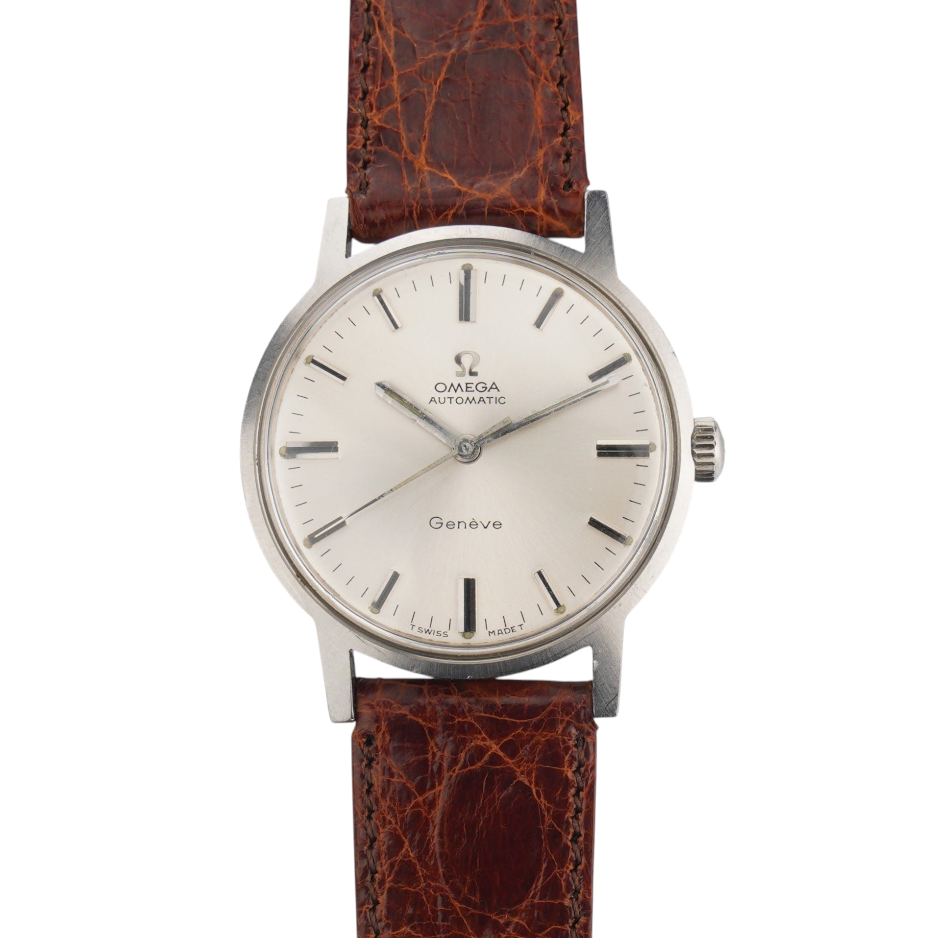Omega Genéve ref. 165.070 from 1969. Steel case, silver sunburst dial and cal. 552 movement.