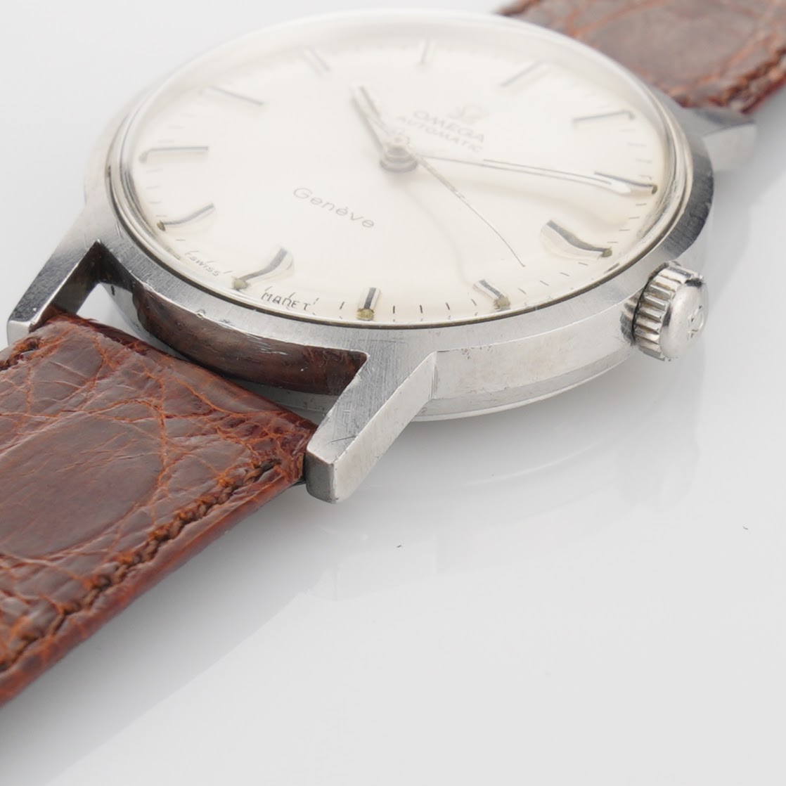 Omega Genéve ref. 165.070 from 1969. Steel case, silver sunburst dial and cal. 552 movement. - Image 6