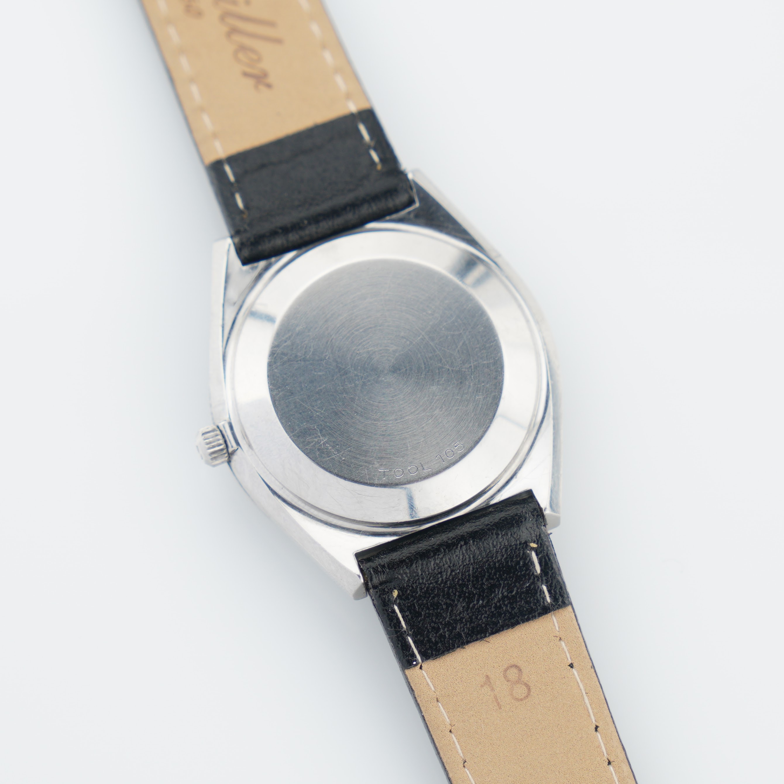 Omega De Ville ref. 166.0105 from 1970. 34,5 mm steel case, rare blue flower pattern dial and automatic cal. 565 movement. - Image 7