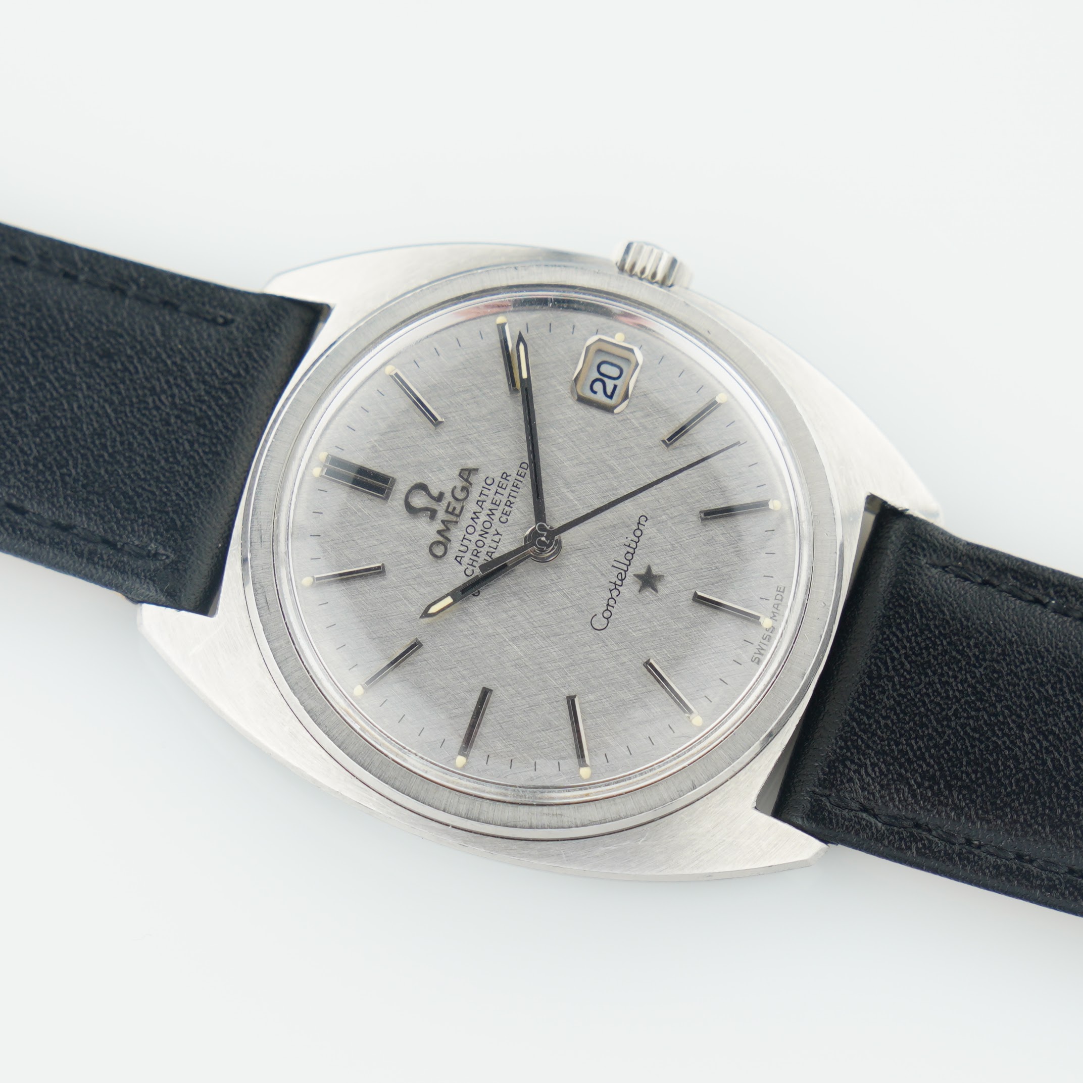 Omega Constellation ref.168.017 from 1970. Steel c-shape case, silver linen texture dial and cal.564 movement. - Image 5