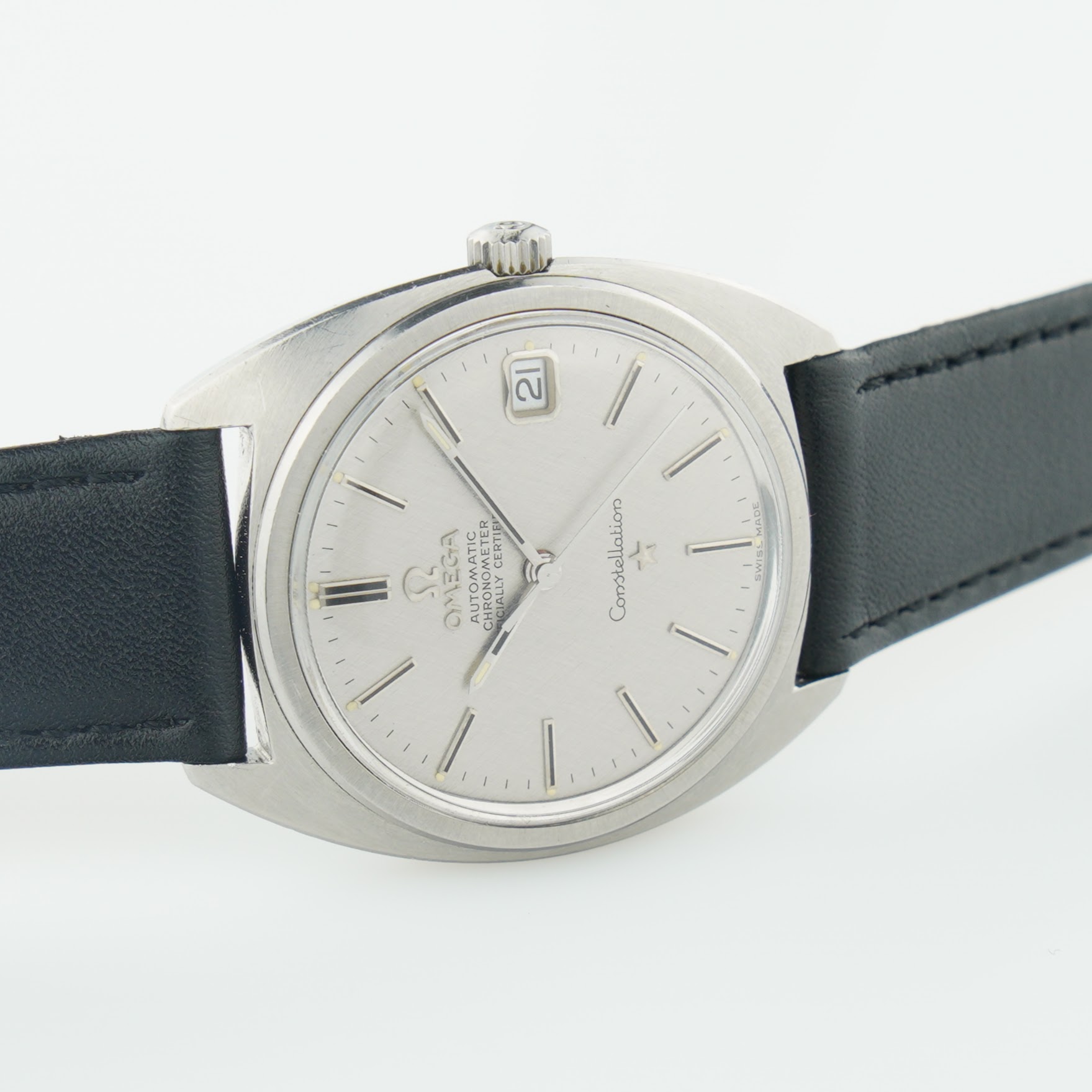 Omega Constellation ref.168.017 from 1970. Steel c-shape case, silver linen texture dial and cal.564 movement. - Image 12