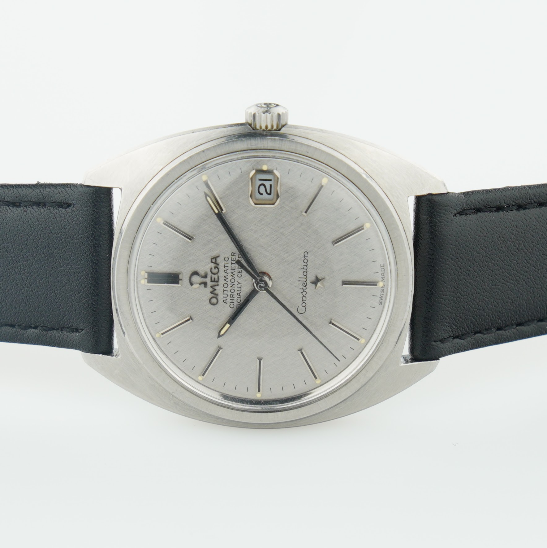 Omega Constellation ref.168.017 from 1970. Steel c-shape case, silver linen texture dial and cal.564 movement. - Image 13
