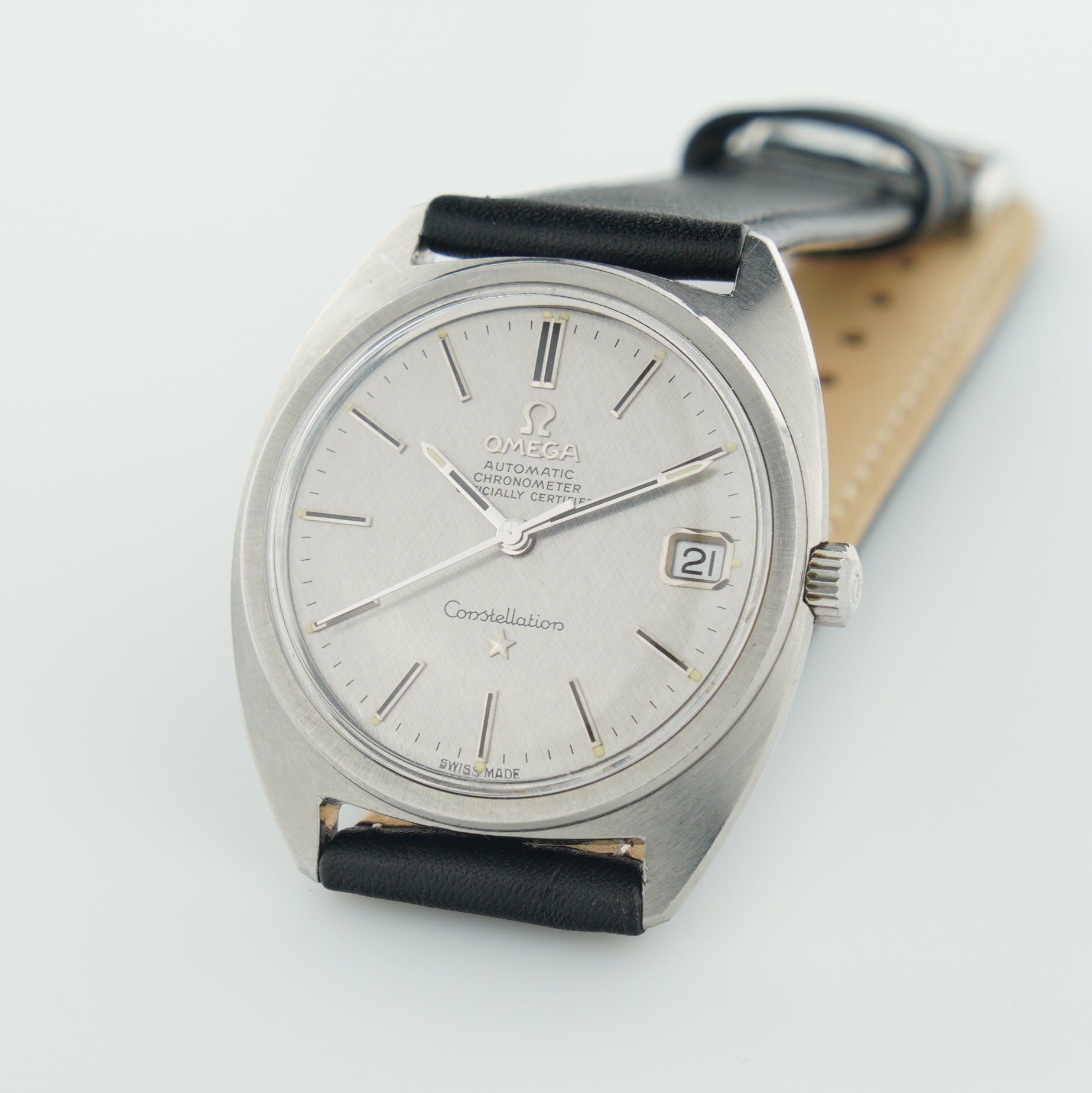 Omega Constellation ref.168.017 from 1970. Steel c-shape case, silver linen texture dial and cal.564 movement. - Image 14