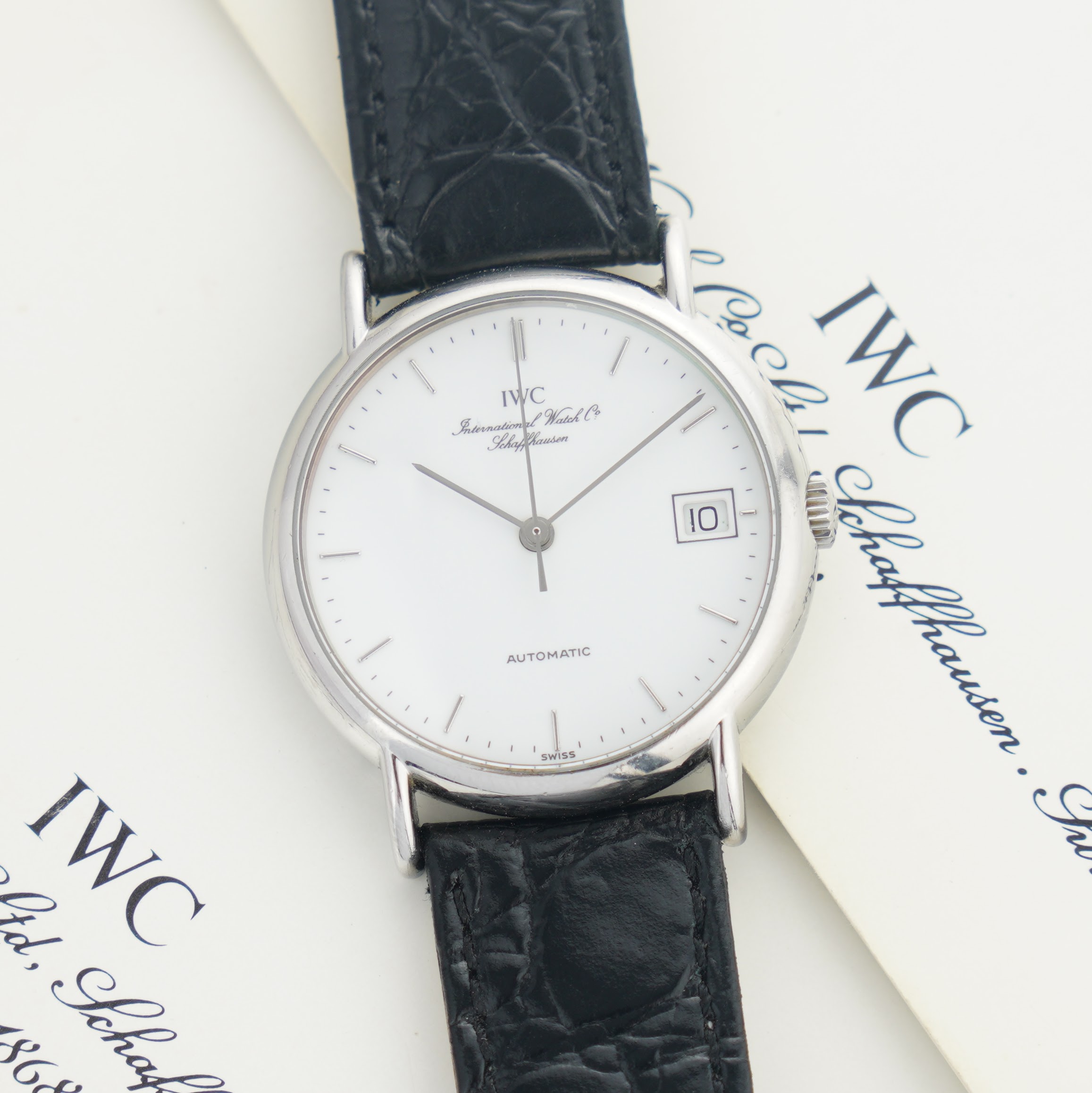 IWC Portofino ref.3513 from the 1990s, 34mm case, white dial and caliber 37521 movement. - Image 3