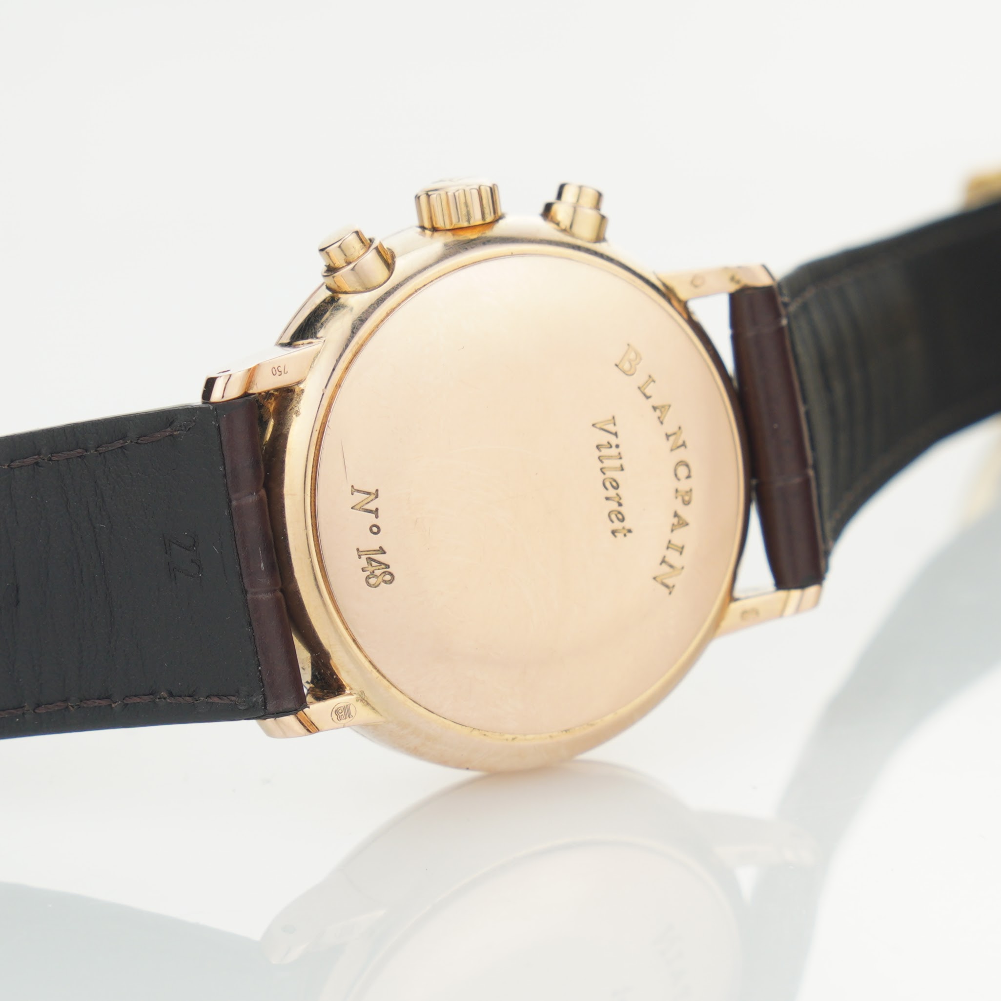 Blancpain Villeret chronograph 4082-3642-55 with 40mm 18k rose gold case from circa 2010. - Image 6