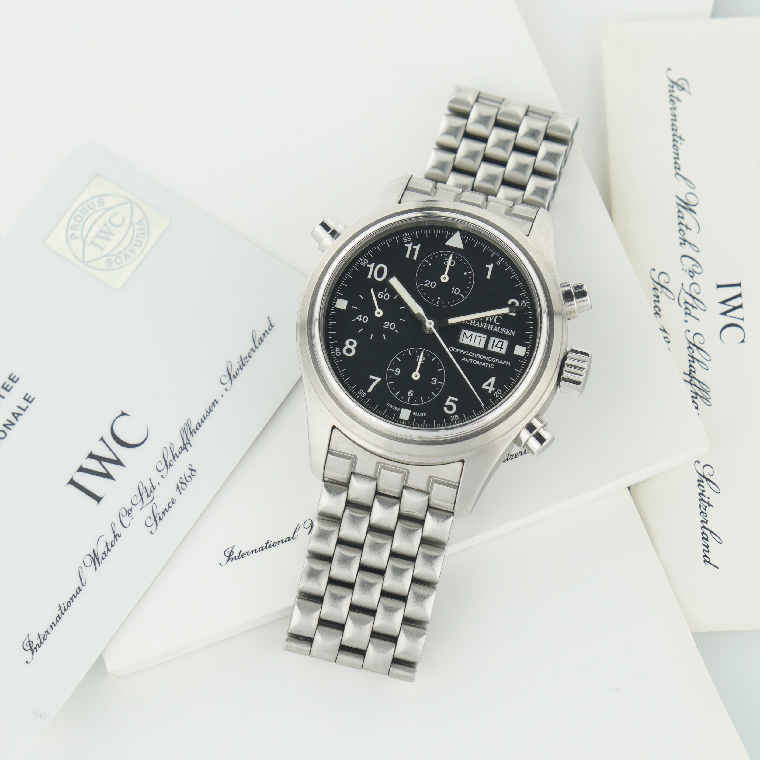 IWC Doppelchronograph/Rattrapante ref. 37131 from 2003 full-set and in great condtion.