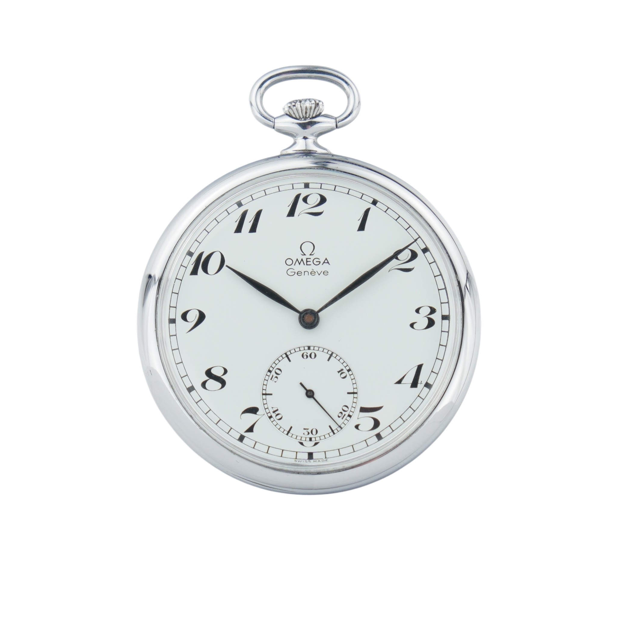 Omega Genève 121.1740  Pocket watch from 1977 in near mint condition and with box.